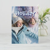 Aangepaste foto prettige feestdagen kerstkaart (Staand voorkant)