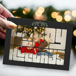 Aangepaste foto Prettige feestdagen Zwarte Kerstmi Feestdagenkaart
