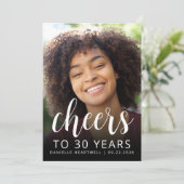 Aangepaste foto Proost 30e verjaardag Party Kaart (Staand voorkant)