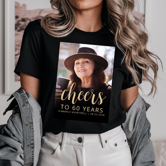 Aangepaste foto Proost 60e verjaardag Party Tri-Blend Shirt
