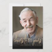 Aangepaste foto Proost 80ste verjaardagsfeest Kaart (Voorkant)