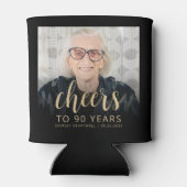 Aangepaste foto Proost 90ste verjaardagsfeestje Blikjeskoeler (Achterkant)