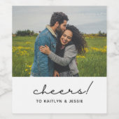 Aangepaste foto proost! Verlovingspartij Wijn Etiket (Enkel label)