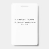 Aangepaste foto PTSD Service Dog ID Badge (Achterkant)