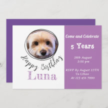 Aangepaste foto Puppy Dog Birthday Uitnodiging