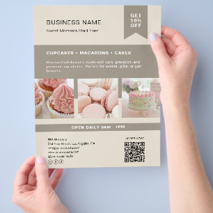 Aangepaste foto QR Banketbakkerij Beige Flyer