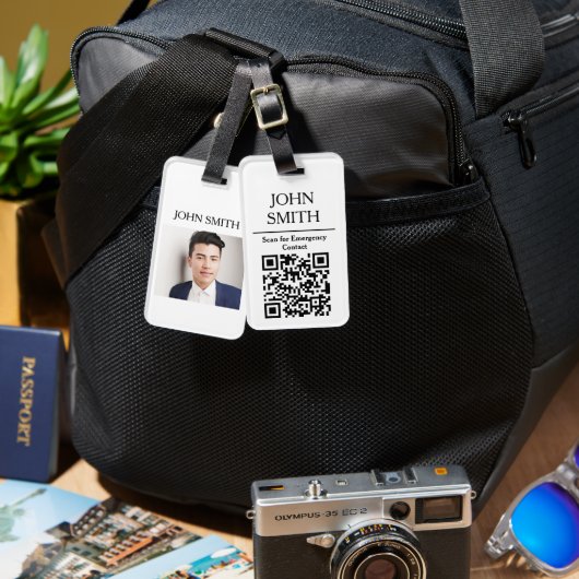 Aangepaste foto & QR-code Bagagelabel (Voorkant /achterkant)