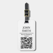 Aangepaste foto & QR-code Bagagelabel (Voorkant verticaal)
