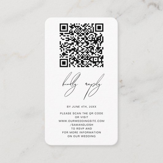 Aangepaste foto QR-code bruiloft Website RSVP-kaar Informatiekaartje (Voorkant)