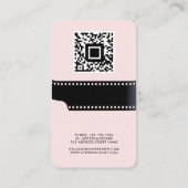 Aangepaste Foto QR Code Film Roll Fotograaf Roze Visitekaartje (Achterkant)
