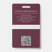 Aangepaste foto & QR-code professionele ID Badge (Achterkant)
