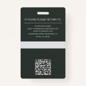 Aangepaste Foto & QR Code Professionele ID Badge (Achterkant)