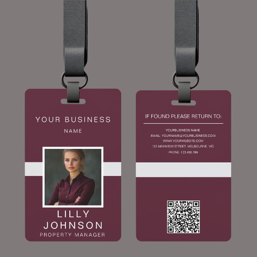 Aangepaste Foto & QR Code Professionele ID Badge