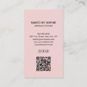 Aangepaste Foto QR Code Roze Bakkerij Visitekaartje (Achterkant)