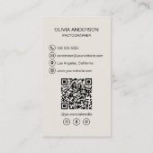 Aangepaste Foto QR Code Social Media Fotograaf Visitekaartje (Achterkant)