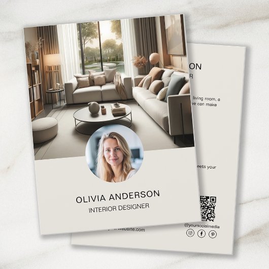 Aangepaste Foto QR Code Social Media Professional Flyer