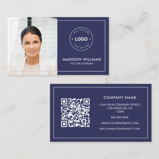 Aangepaste Foto QR Code Visitekaartje (Voorkant / Achterkant)