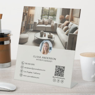 Aangepaste Foto QR Code Zakelijk Reclamebord Met Voetstuk