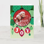 Aangepaste Foto Red Green Joy Kaart (Voorkant)