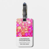 Aangepaste foto-retro-cirkels bagagelabel (Achterkant verticaal)