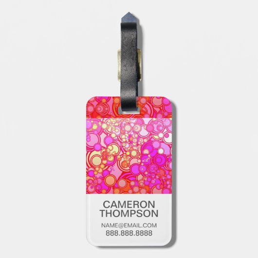 Aangepaste foto-retro-cirkels bagagelabel (Achterkant verticaal)