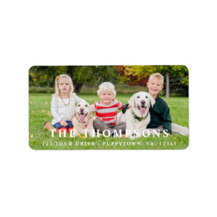 Aangepaste foto Return Address Label Modern
