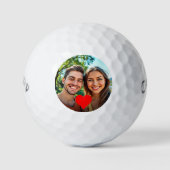 Aangepaste Foto Rode Hart Valentijnse Gift Golfballen (Voorkant)