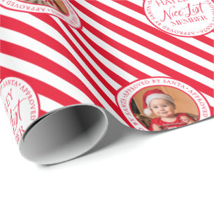 Aangepaste foto Rode Nice lijst Lid Kerstmis Cadeaupapier