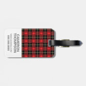 Aangepaste foto rode spelachtergrond bagagelabel (Achterkant horizontaal)