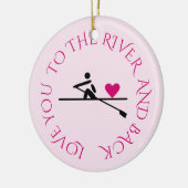 Aangepaste foto-roerroze keramisch ornament (Links)