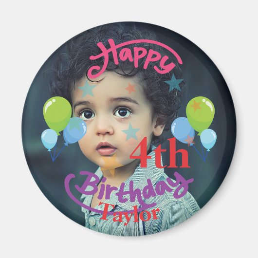 Aangepaste foto Rond Magnet Magneet (Voorkant)