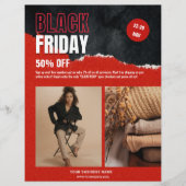 Aangepaste Foto Rood Zwart Vrijdag Product Promo Flyer (Voorkant)