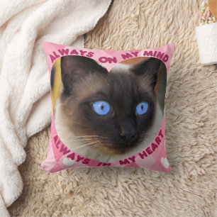 Aangepaste foto roze hartpatroon Hart en Geest Kussen