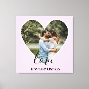 Aangepaste foto Roze Lijst Moderne kalligrafie Canvas Afdruk