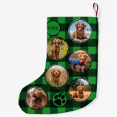 Aangepaste foto Rustic Green Black Buffalo Pset Kleine Kerstsok (Achterkant)