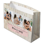 Aangepaste foto | Rustic Happy Valentine-dag Groot Cadeauzakje (Achterkant Gekanteld)