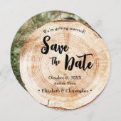 Aangepaste foto Rustieke bruiloft Sla de datumcirk Kaart (Voorkant / Achterkant)
