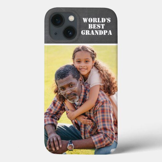 Aangepaste foto 's Wereld beste opa Modern Gray' Case-Mate iPhone Case (Achterkant)