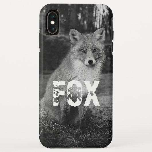 Aangepaste foto schattig dier Fox chic zwart wit Case-Mate iPhone Case (Achterkant)