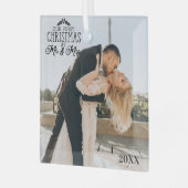 Aangepaste foto schuine glazen kerstversiering glas ornament (Voorkant links)