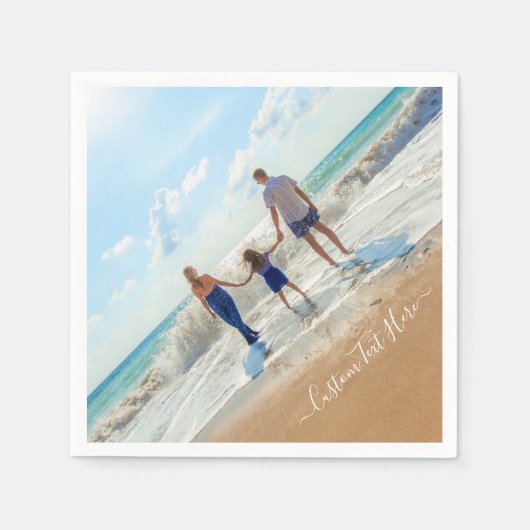 Aangepaste foto servetten Uw eigen ontwerp met tek (Voorkant)