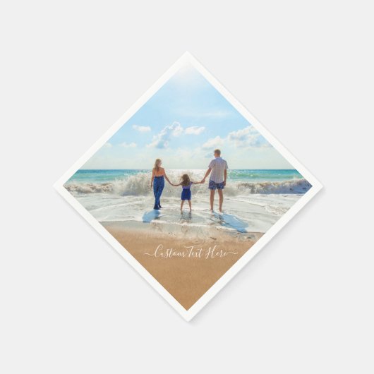 Aangepaste foto servetten Uw eigen ontwerp met tek (Hoek)