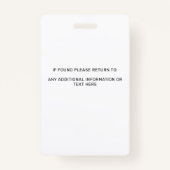 Aangepaste foto-service Dog ID-kaart Badge (Achterkant)