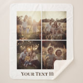 Aangepaste Foto Sherpa Deken Collage Oma Gift (Voorkant)