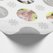 Aangepaste foto Silver Glitter Kijk Gift Wrap Cadeaupapier (Hoek)