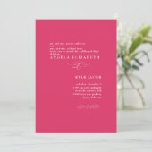 Aangepaste foto Simple & Elegant Cerise Wedding II Kaart (Staand voorkant)
