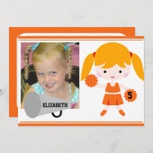 Aangepaste foto Sinaasappel Cheerleader Verjaardag Kaart (Voorkant / Achterkant)