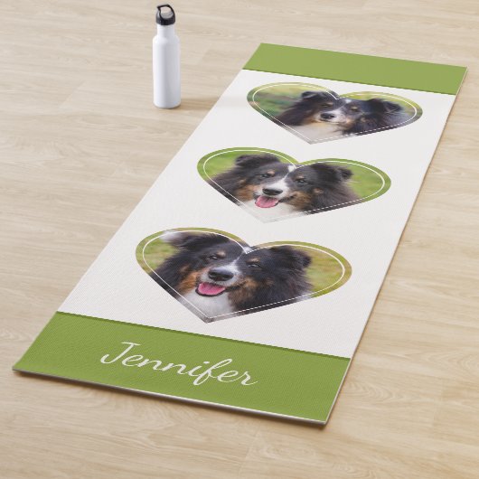 Aangepaste foto-sjablonen voor hartvorm met tekst yogamat (In situ)