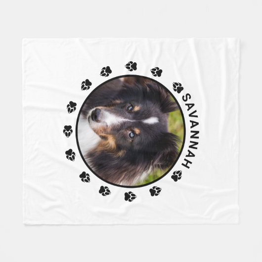 Aangepaste foto-sjabloon met petten en tekst fleece deken (Voorkant (Horizontaal))