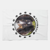 Aangepaste foto-sjabloon met petten en tekst theedoek (Horizontaal)